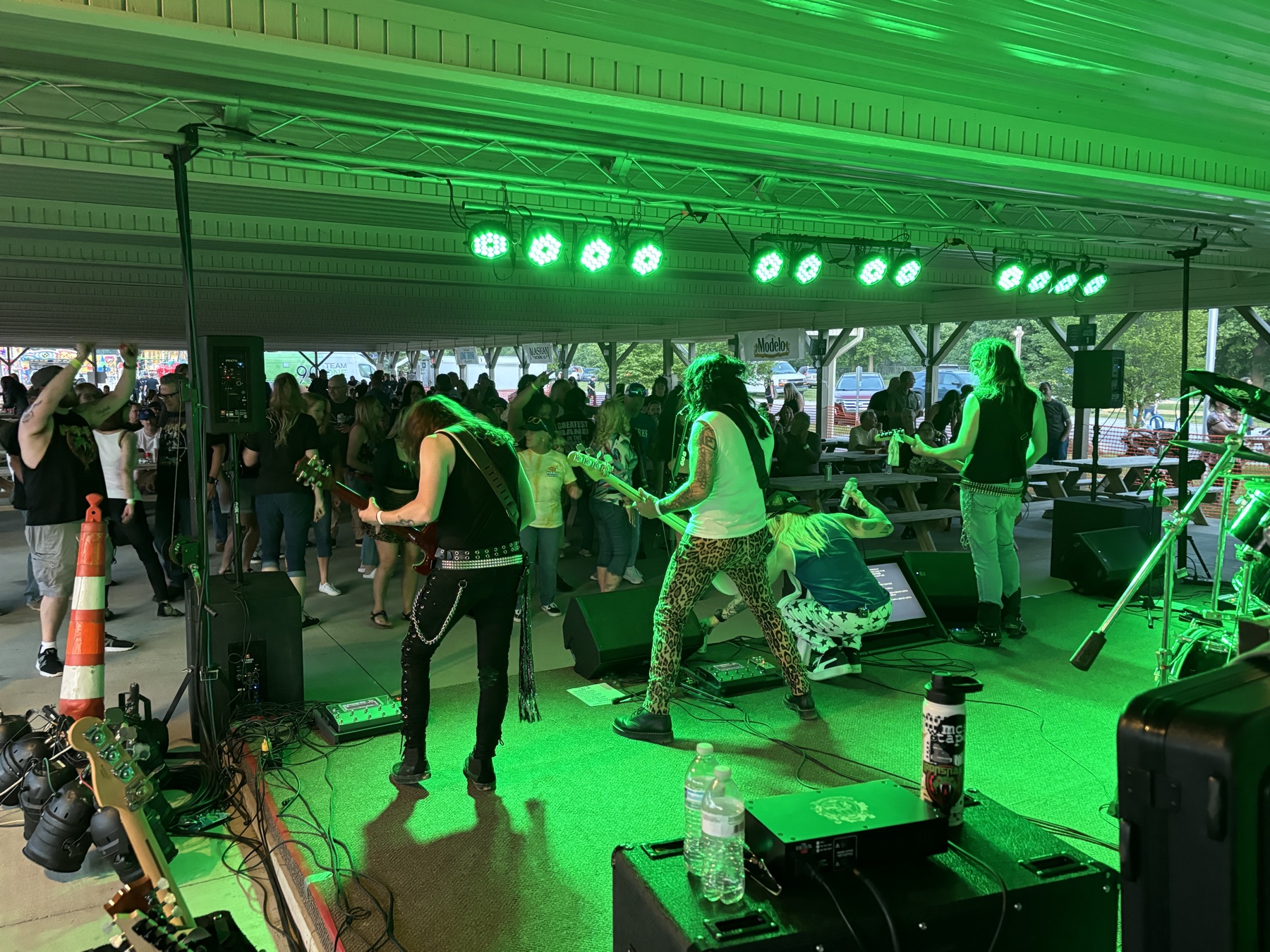 Entertainment Pavilion concert under green stage lights